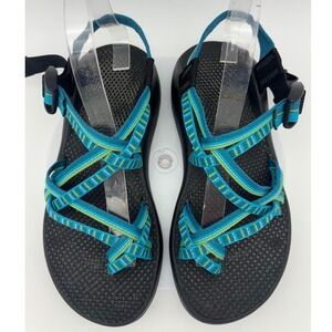CHACO Sandal Shoe Women's ZX2 Hiking Yampa Directional Blue Green Double Toe 7